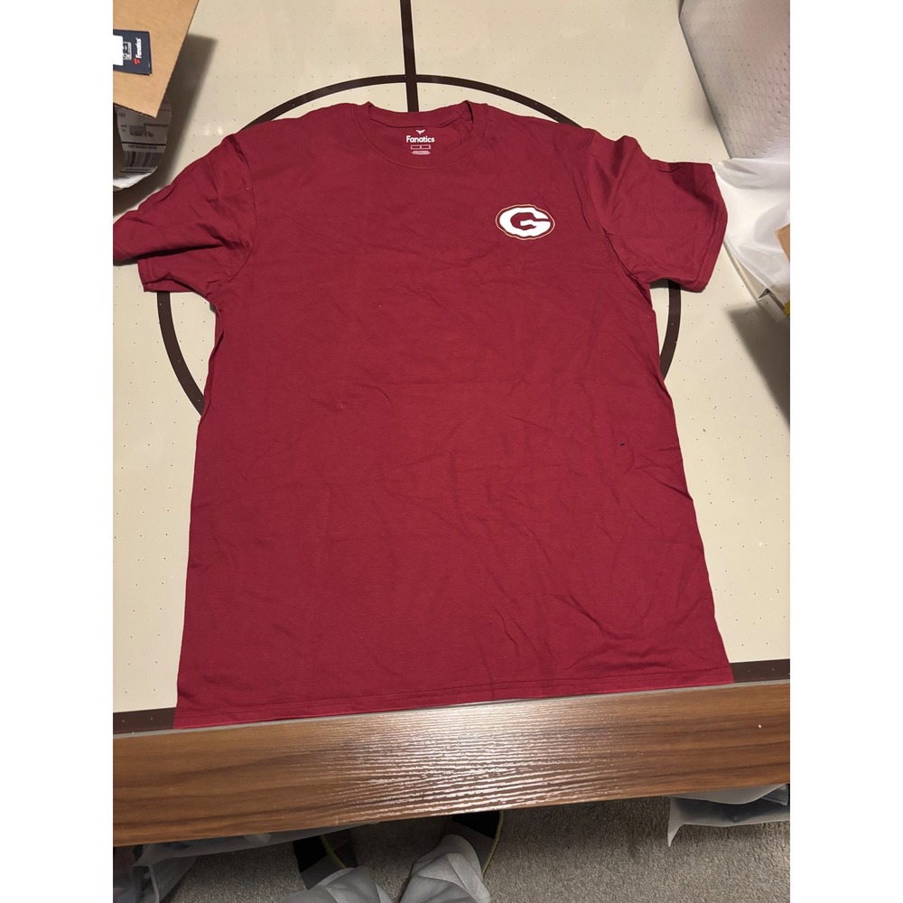 1267 Fanatics Mens Georgia Bulldogs G Logo Maroon Red Large Short Sleeve Tee